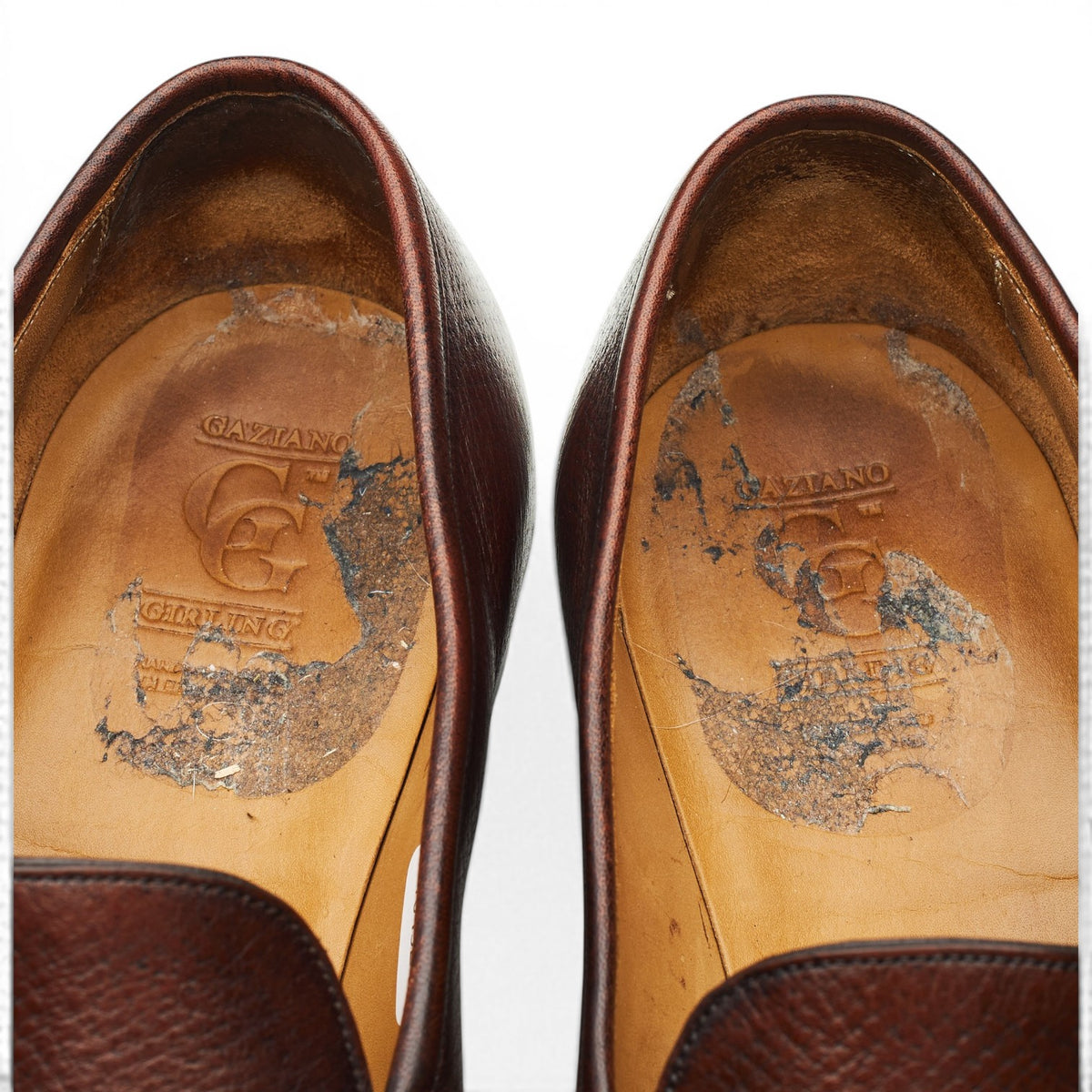 'Crompton' Dark Brown Grain Leather Loafers UK 9.5 G