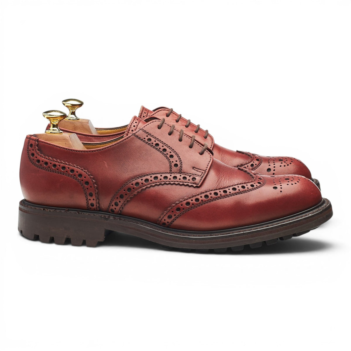 'Stirling' Tan Brown Leather Derby Brogues UK 7.5