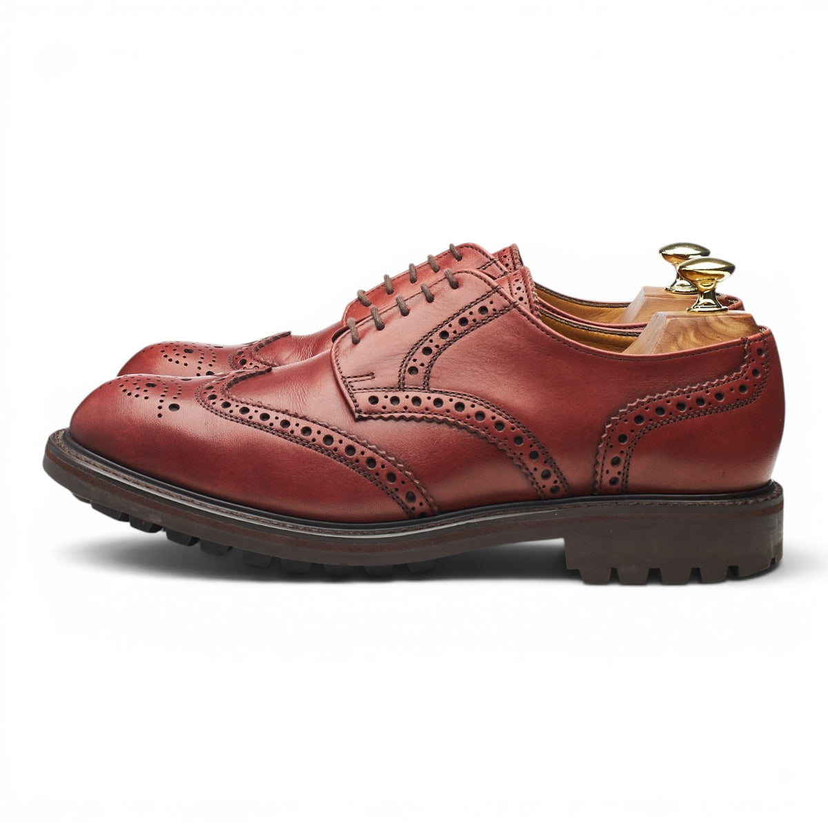 'Stirling' Tan Brown Leather Derby Brogues UK 7.5