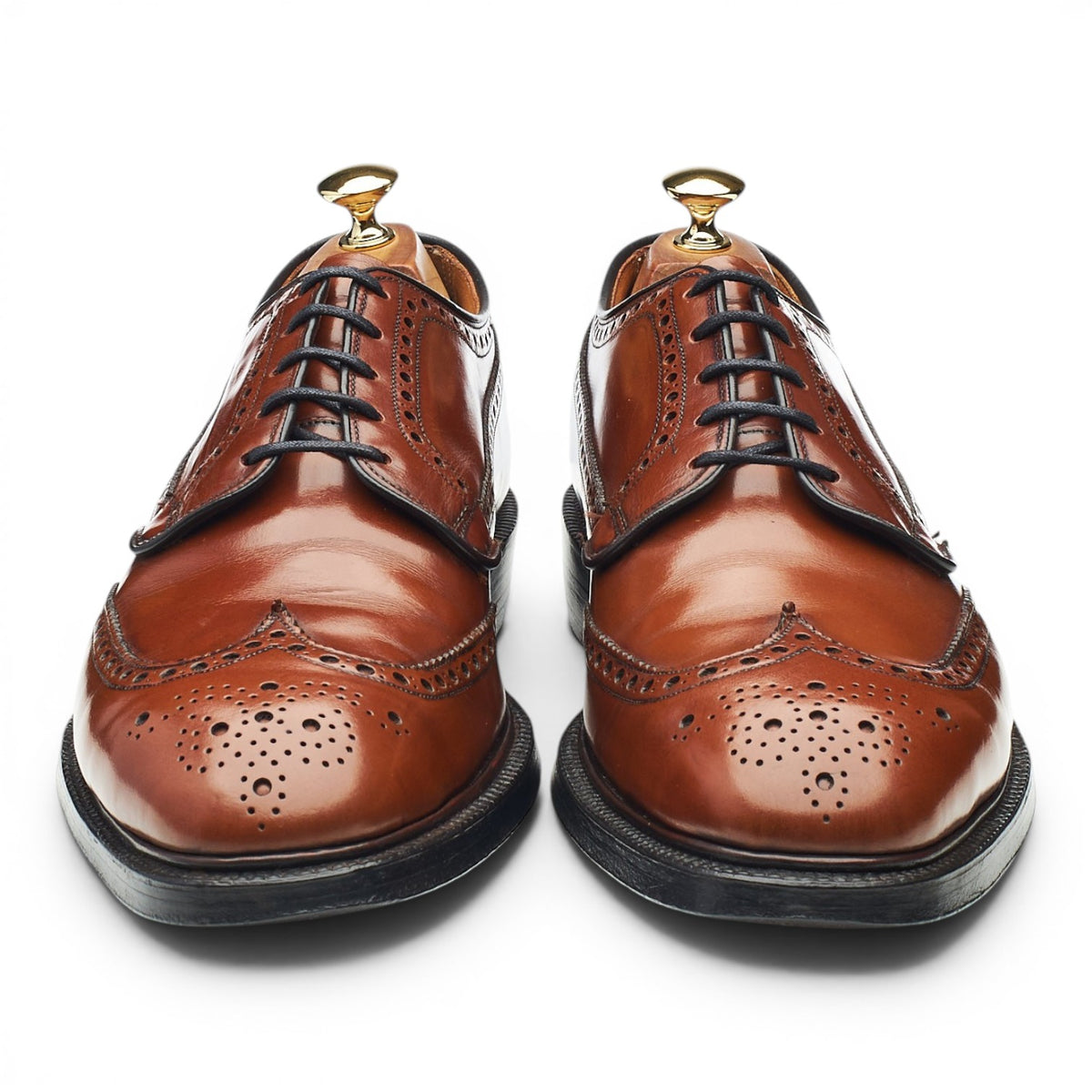 'Grafton' Tan Brown Leather Derby Brogues UK 10 F