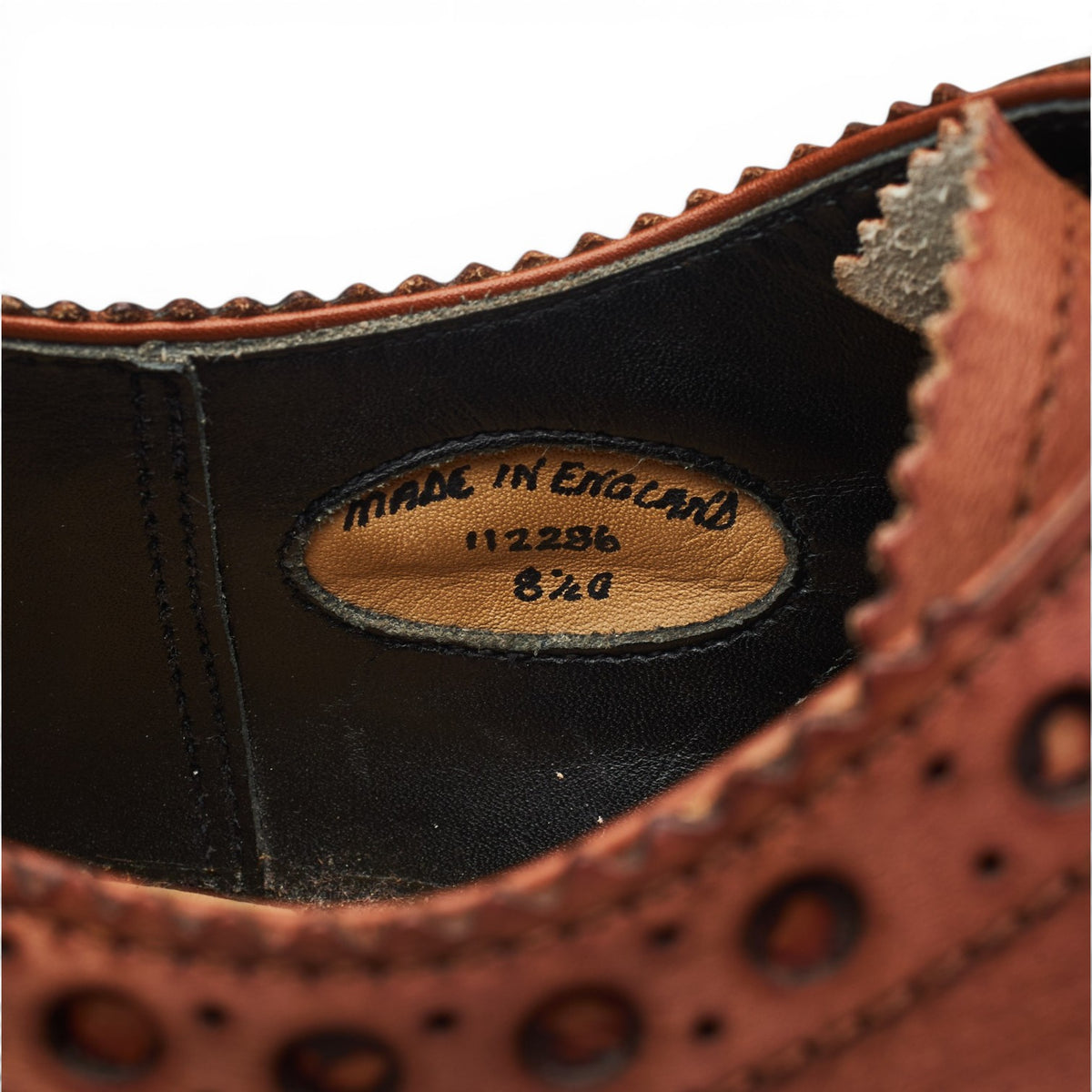 'Archie' Triple Welt Tan Brown Leather Derby Brogues UK 8.5 G