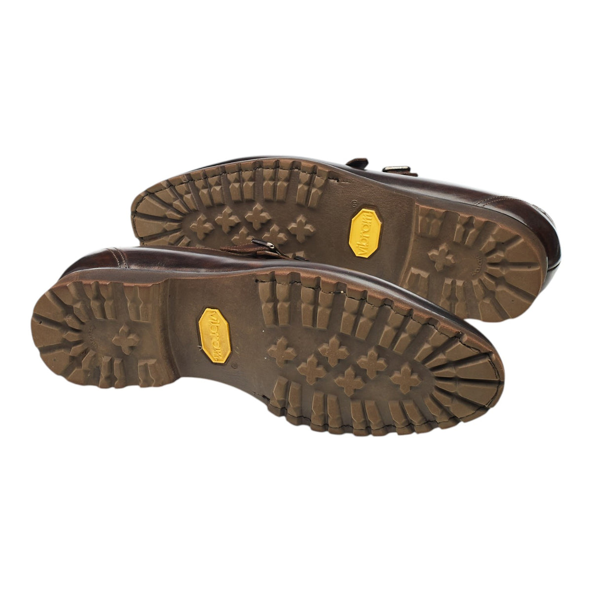 Dark Brown Museum Leather Double Monk Strap UK 8.5 EU 42.5