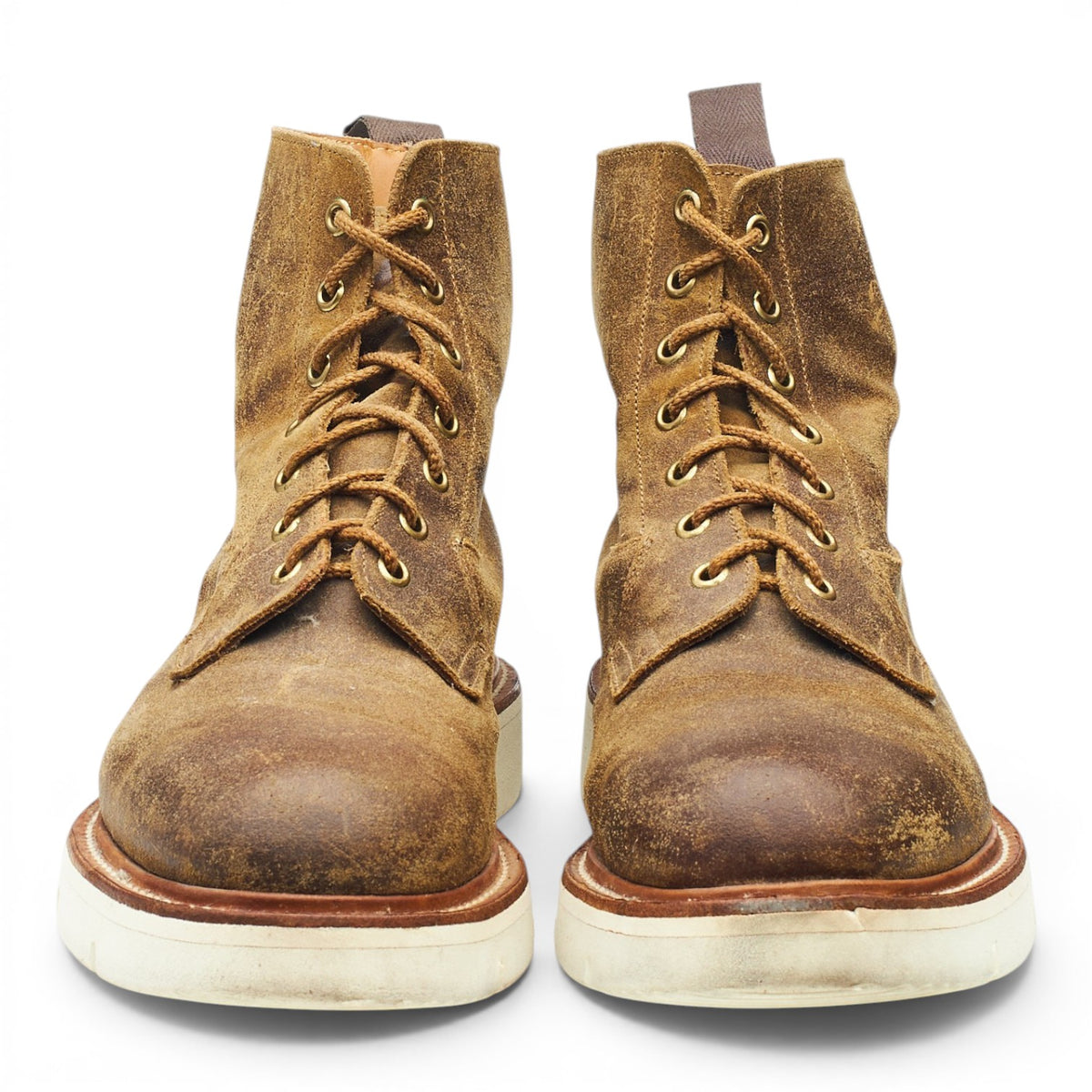 'Burford' Brown Waxed Suede Boots UK 7
