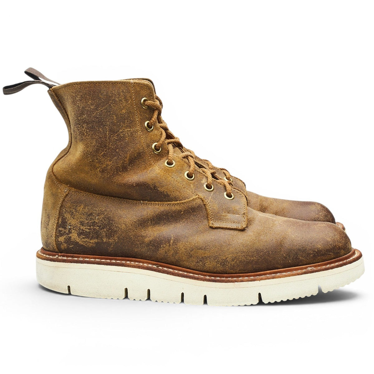 'Burford' Brown Waxed Suede Boots UK 7