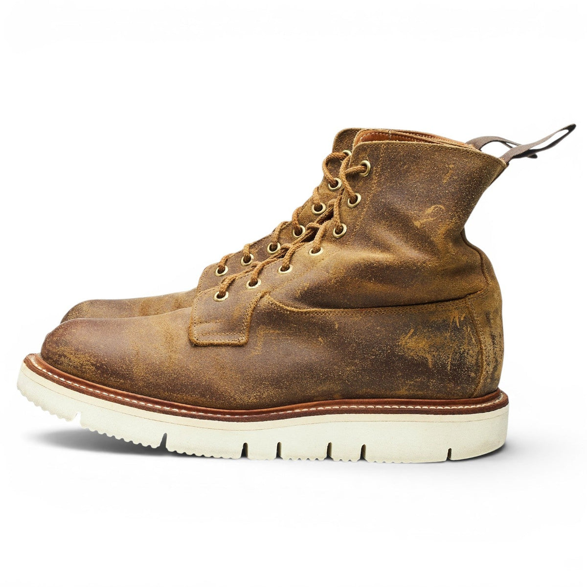 'Burford' Brown Waxed Suede Boots UK 7