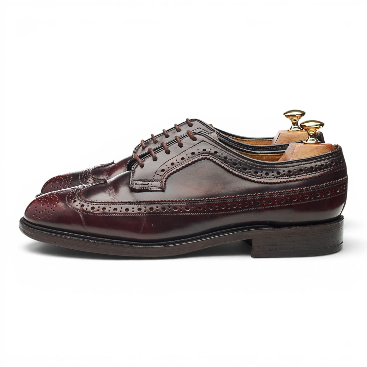 'Turnberry' Burgundy Leather Derby Brogues UK 9 F