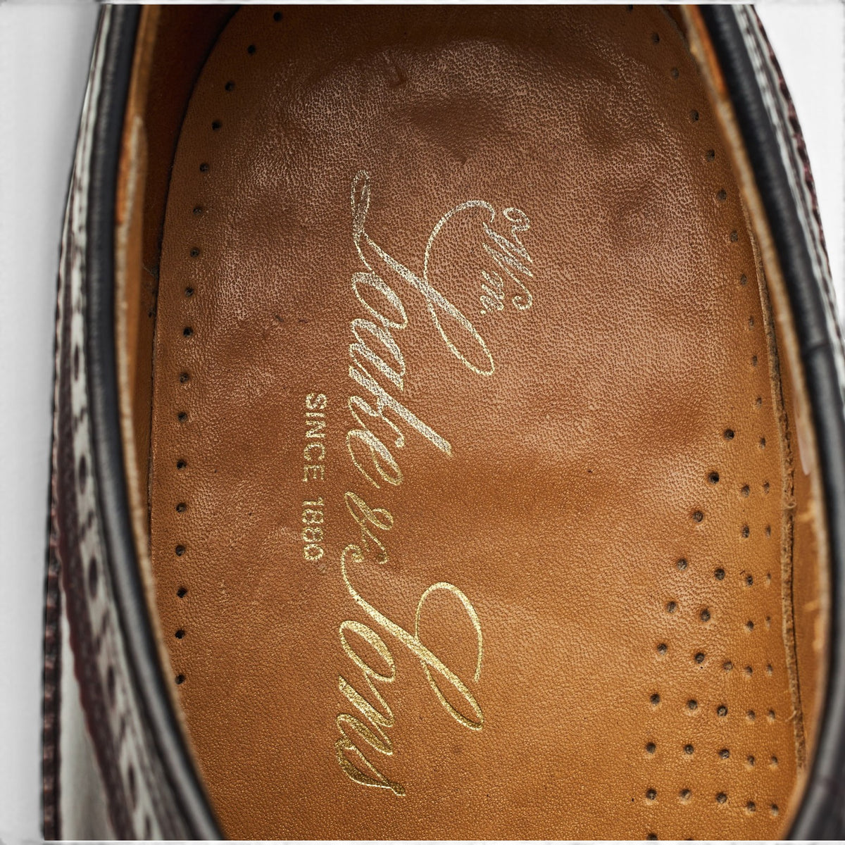 'Turnberry' Burgundy Leather Derby Brogues UK 9 F