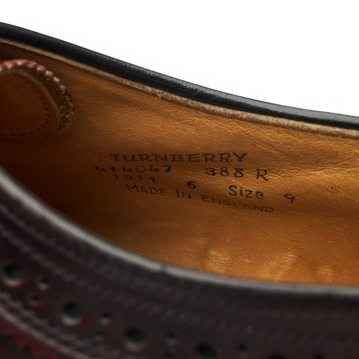 'Turnberry' Burgundy Leather Derby Brogues UK 9 F