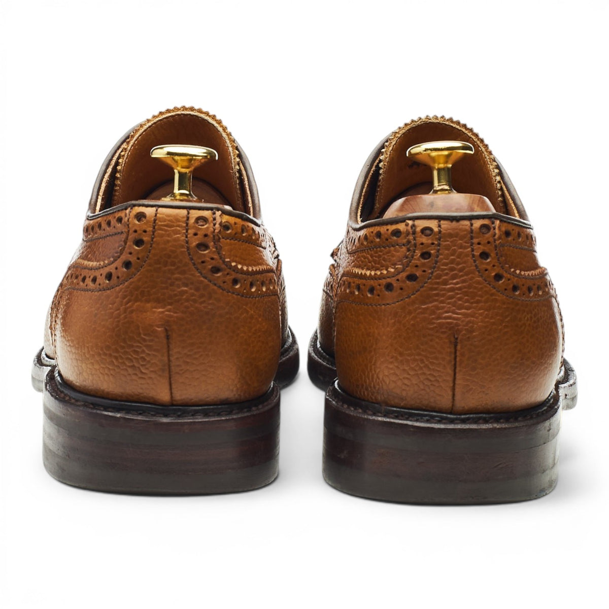 '4170' Tan Brown Grain Leather Derby Brogues UK 8