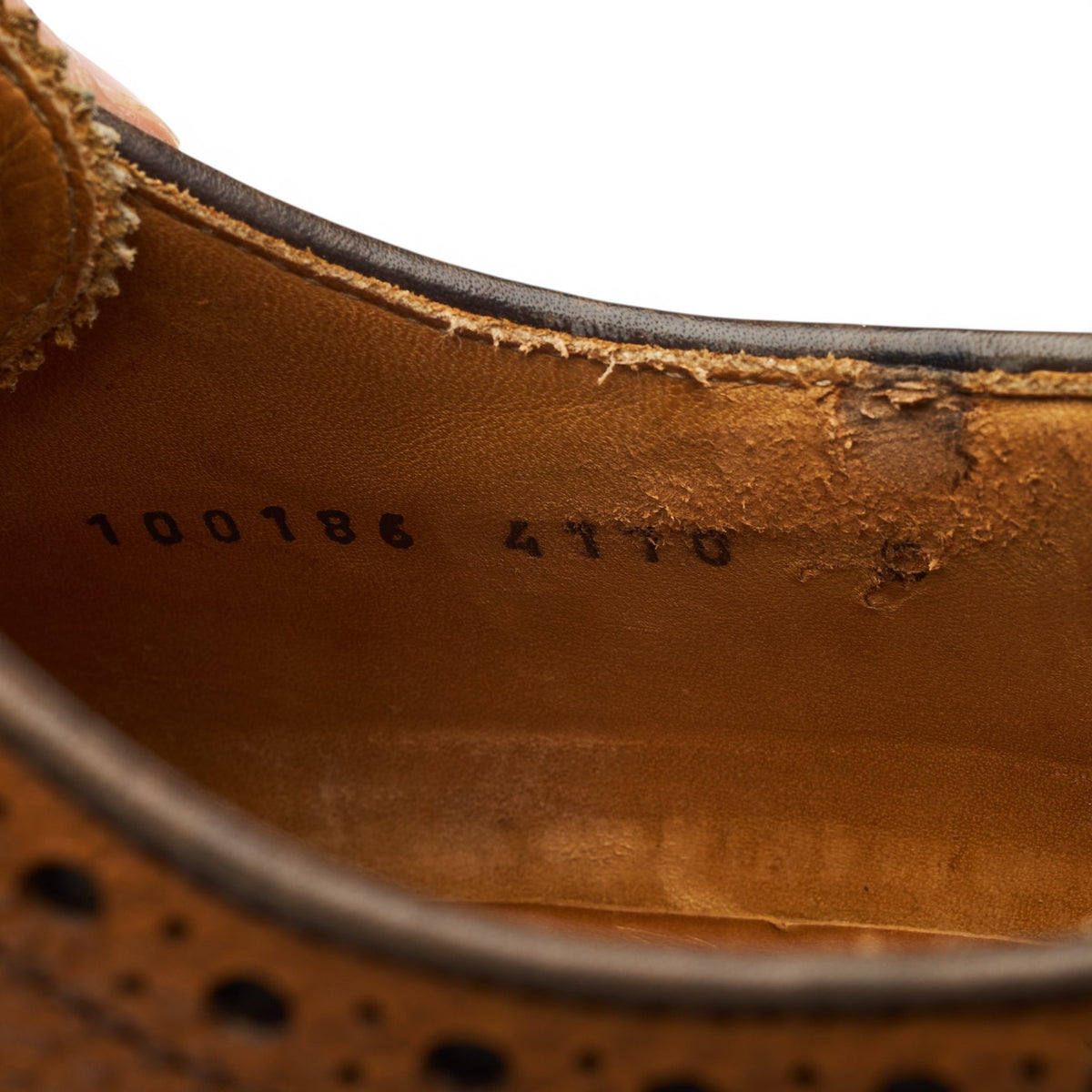 '4170' Tan Brown Grain Leather Derby Brogues UK 8
