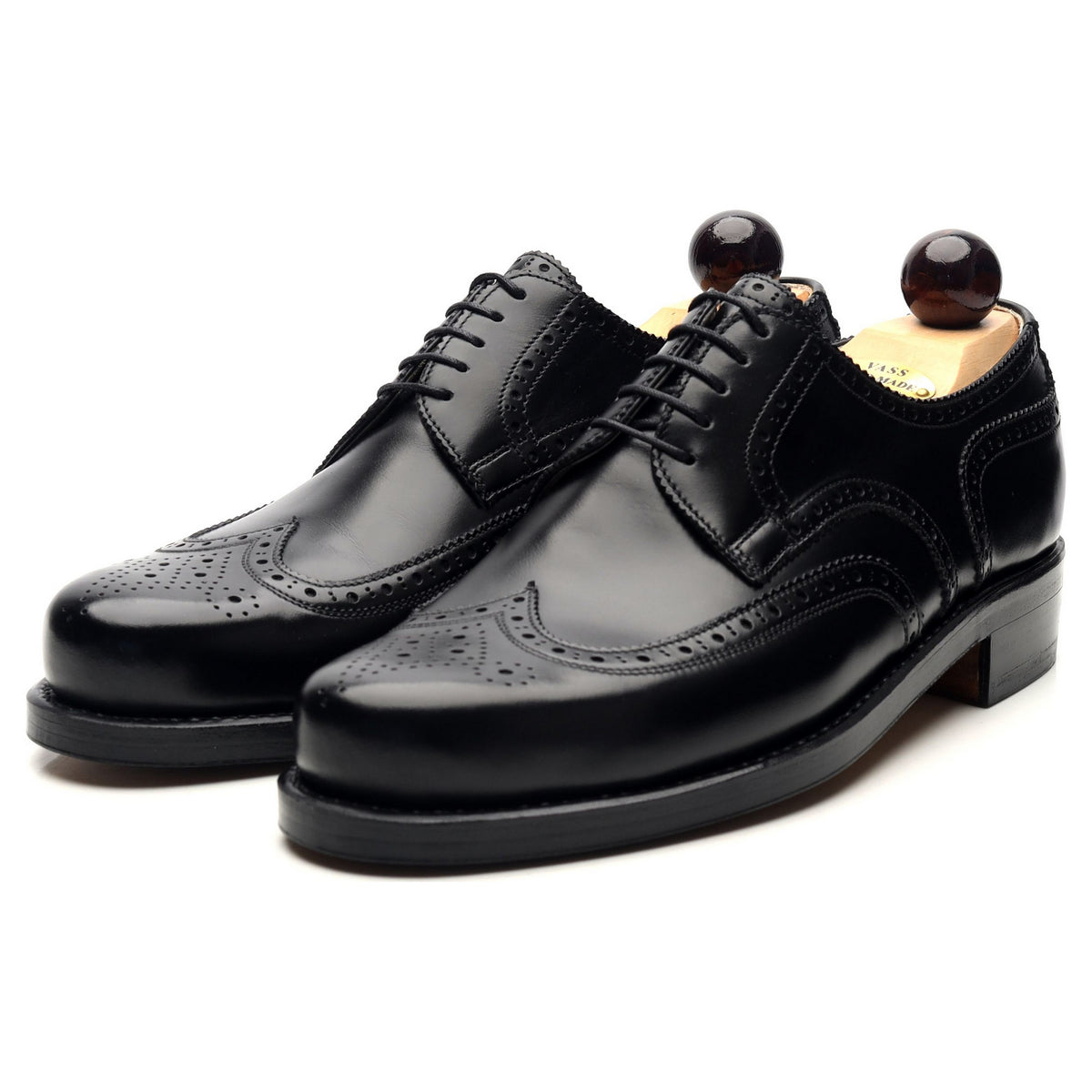 &#39;Budapest&#39; Black Leather Derby Brogues UK 7 EU 41