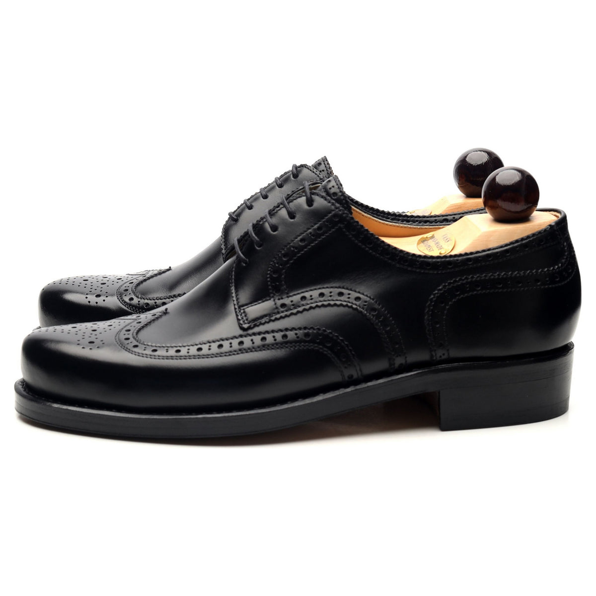 &#39;Budapest&#39; Black Leather Derby Brogues UK 7 EU 41