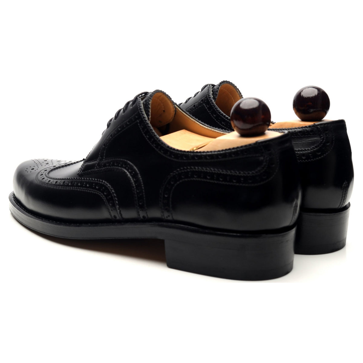 &#39;Budapest&#39; Black Leather Derby Brogues UK 7 EU 41