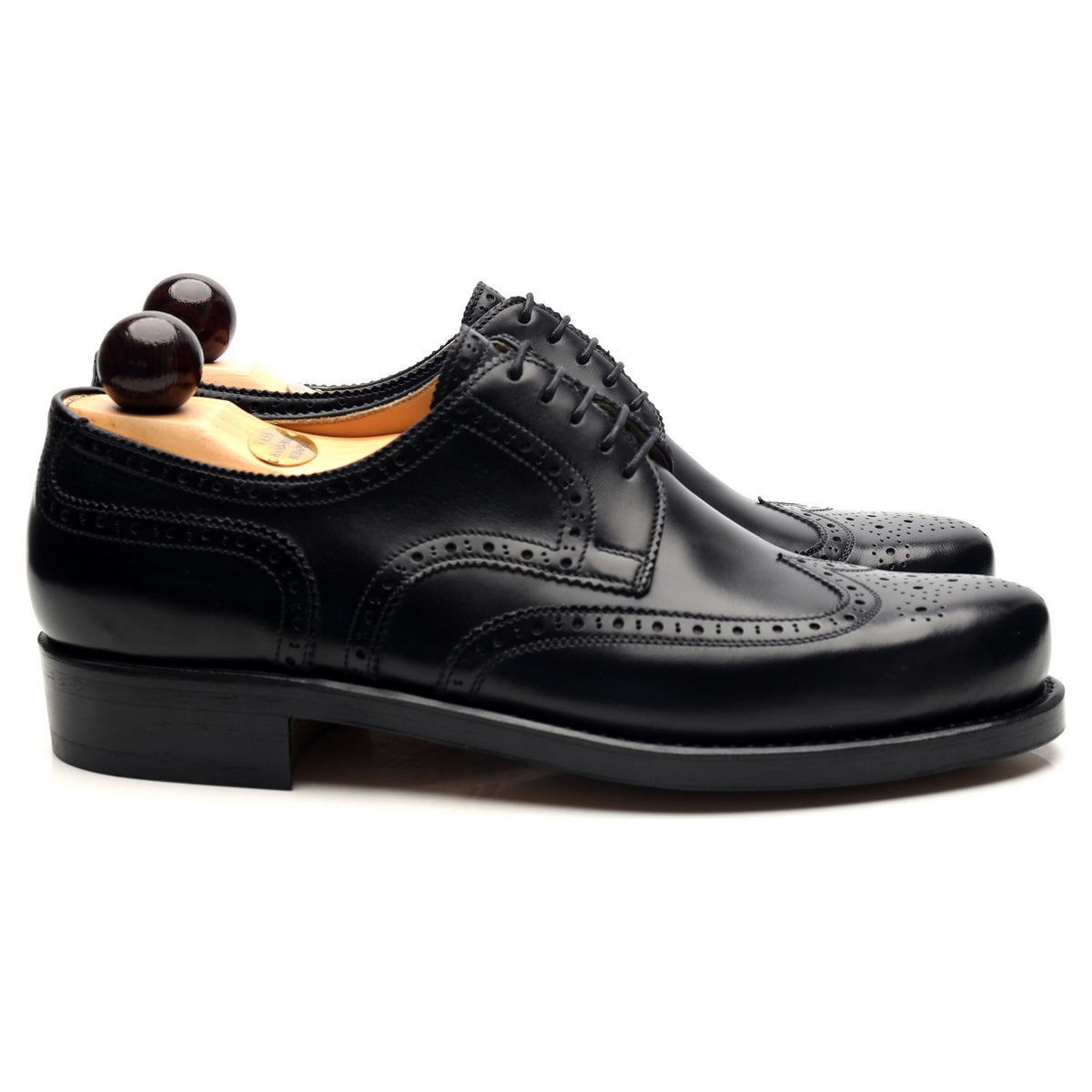 &#39;Budapest&#39; Black Leather Derby Brogues UK 7 EU 41