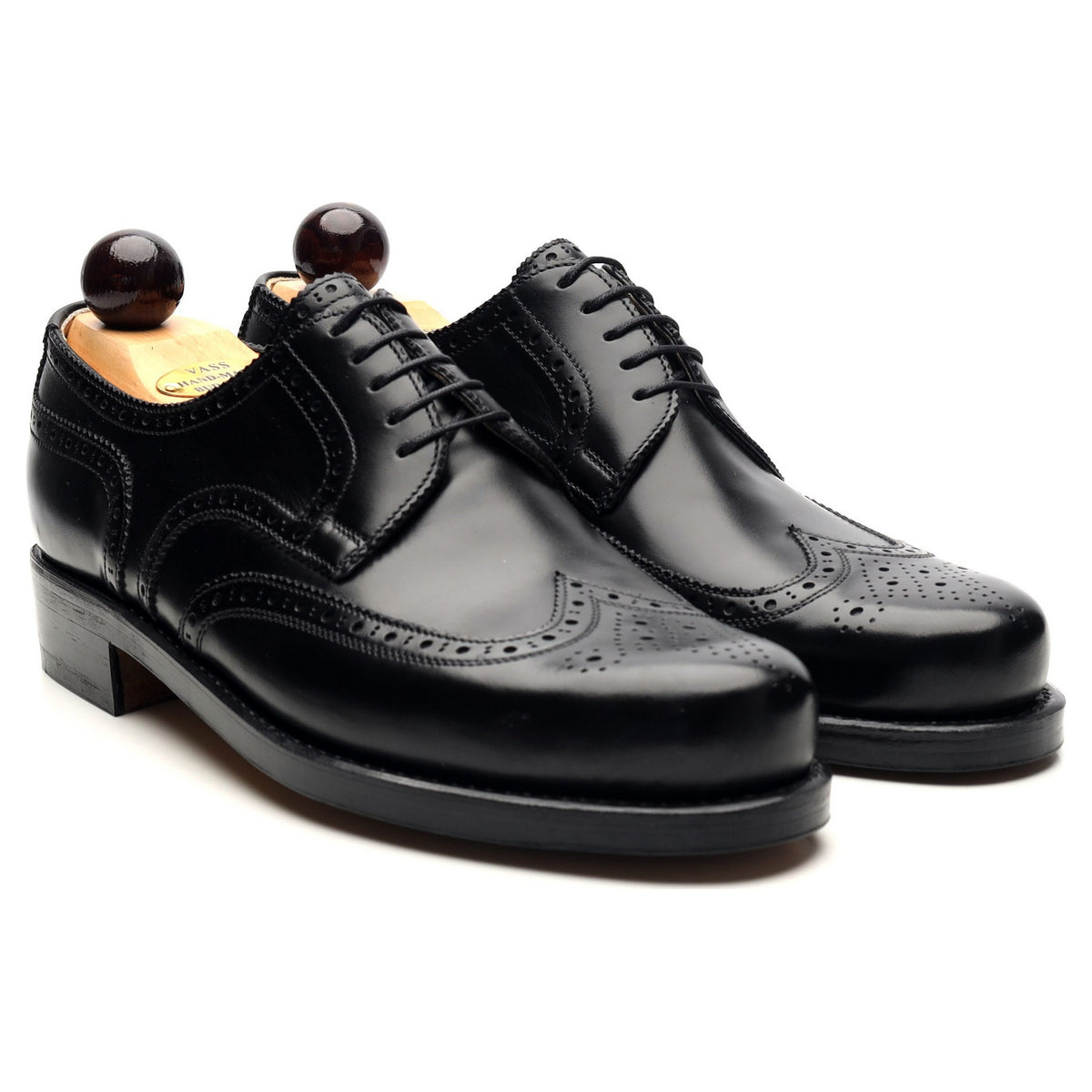 &#39;Budapest&#39; Black Leather Derby Brogues UK 7 EU 41