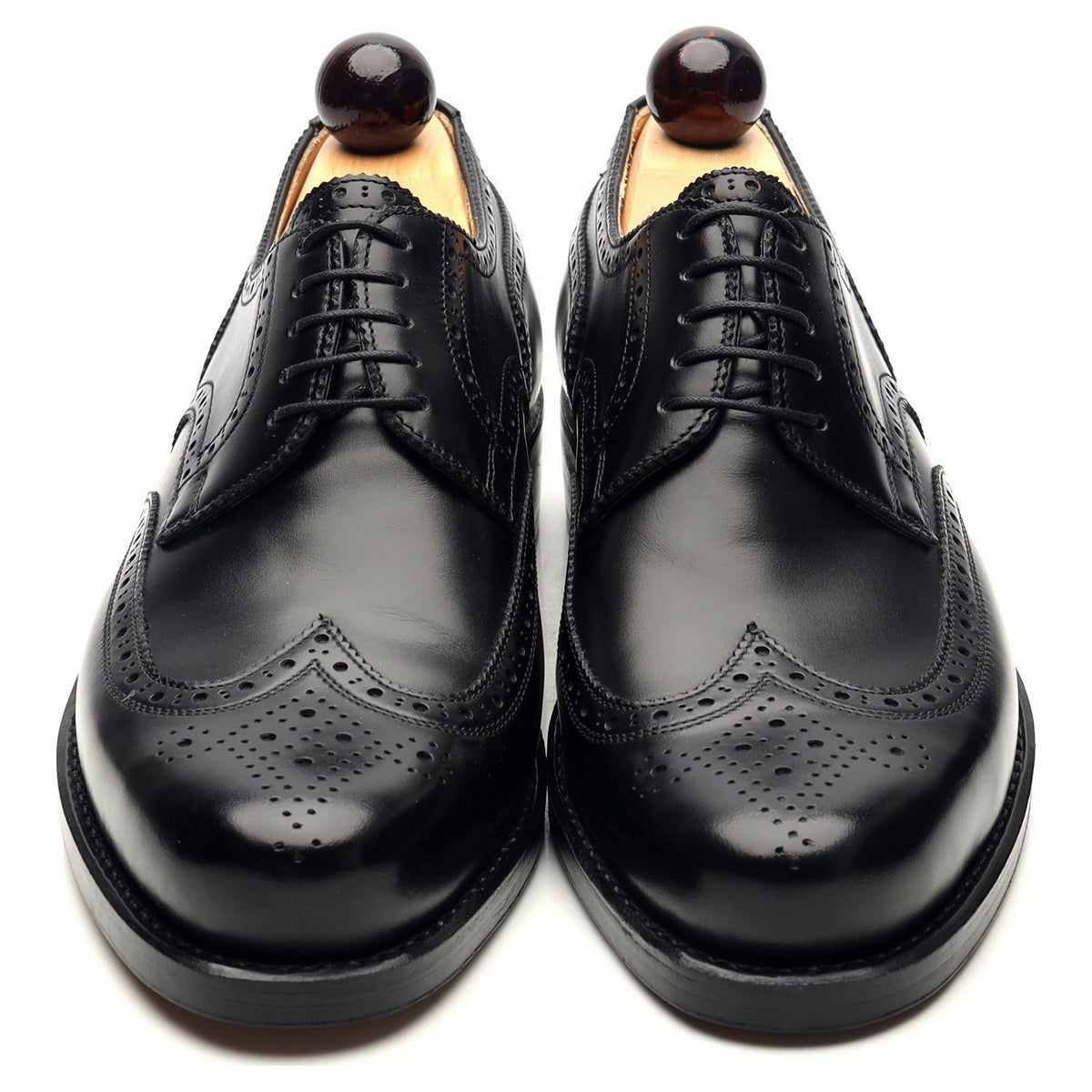 &#39;Budapest&#39; Black Leather Derby Brogues UK 7 EU 41