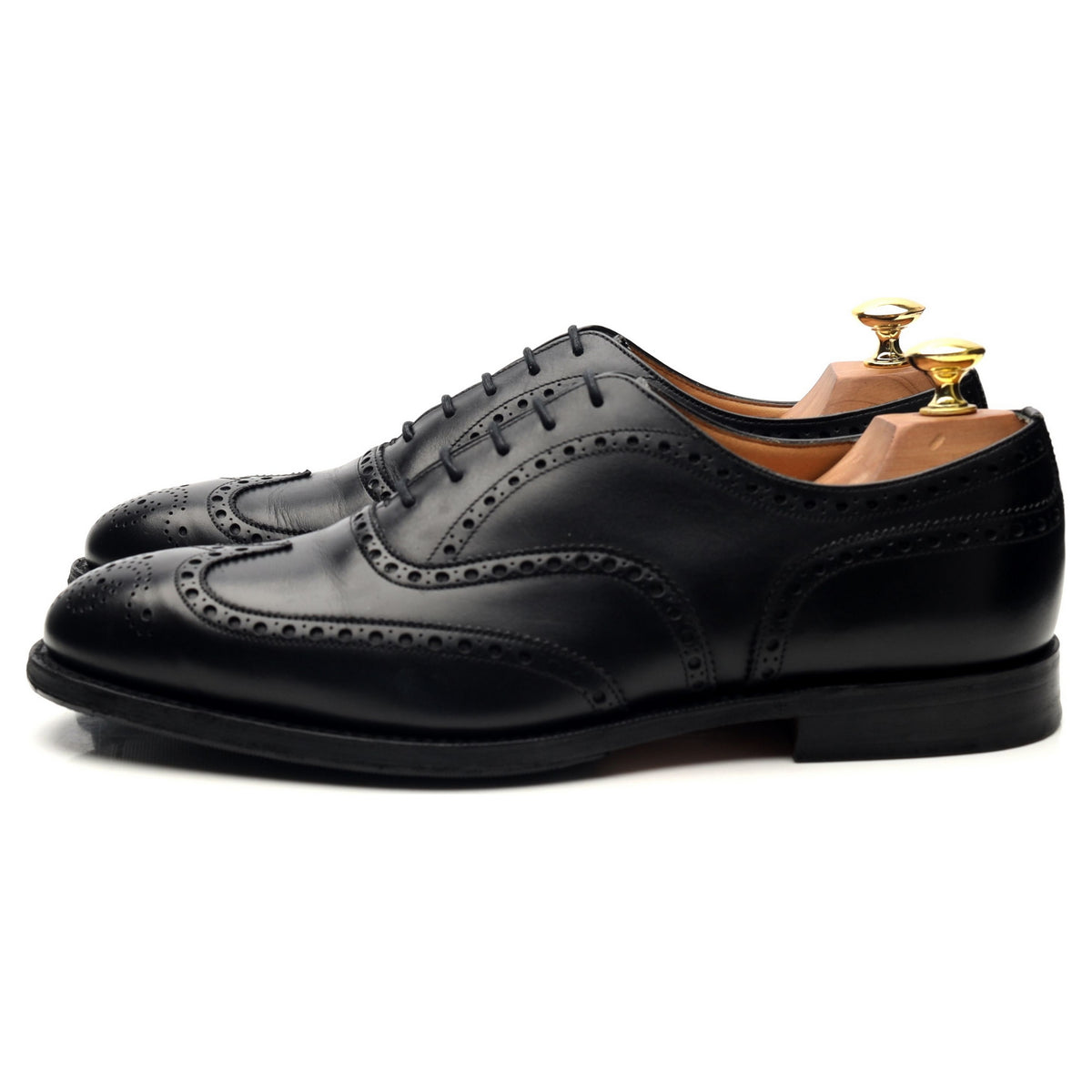 &#39;Chetwynd&#39; Black Leather Oxford Brogues UK 8 F