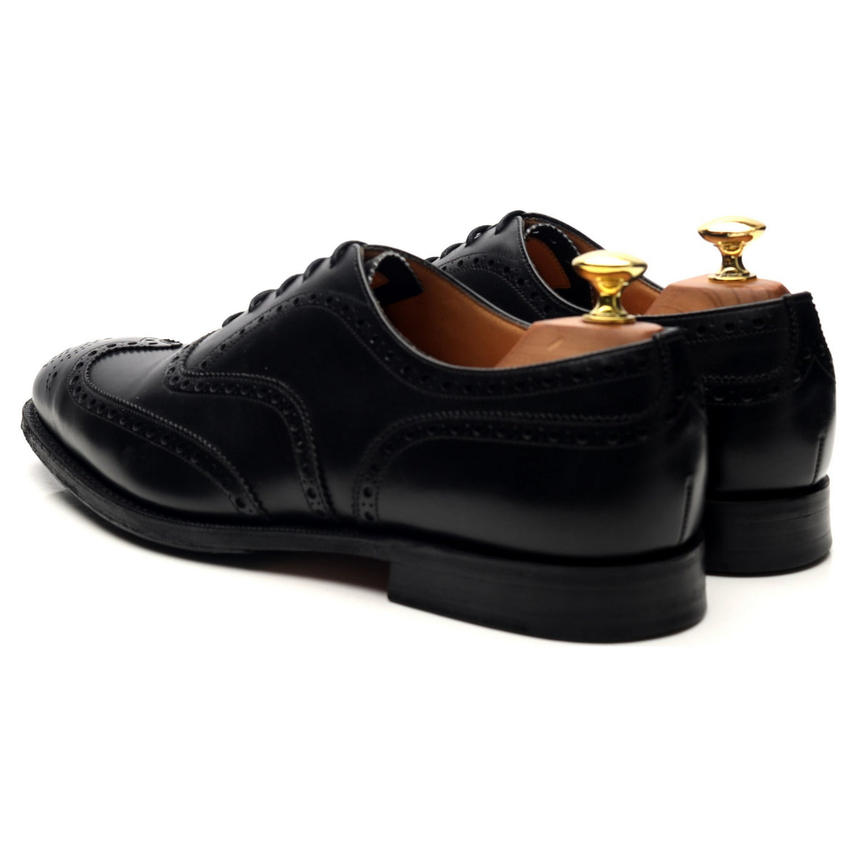 &#39;Chetwynd&#39; Black Leather Oxford Brogues UK 8 F