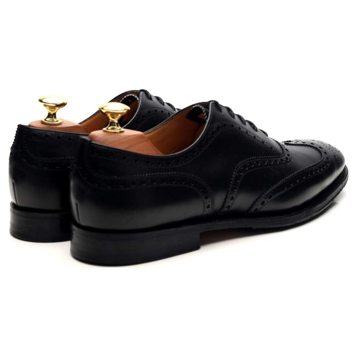 &#39;Chetwynd&#39; Black Leather Oxford Brogues UK 8 F