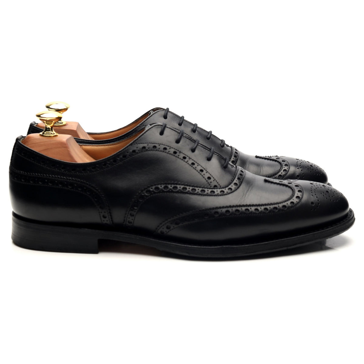 &#39;Chetwynd&#39; Black Leather Oxford Brogues UK 8 F