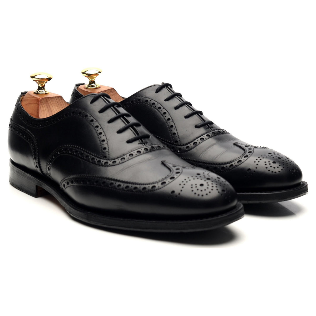 &#39;Chetwynd&#39; Black Leather Oxford Brogues UK 8 F