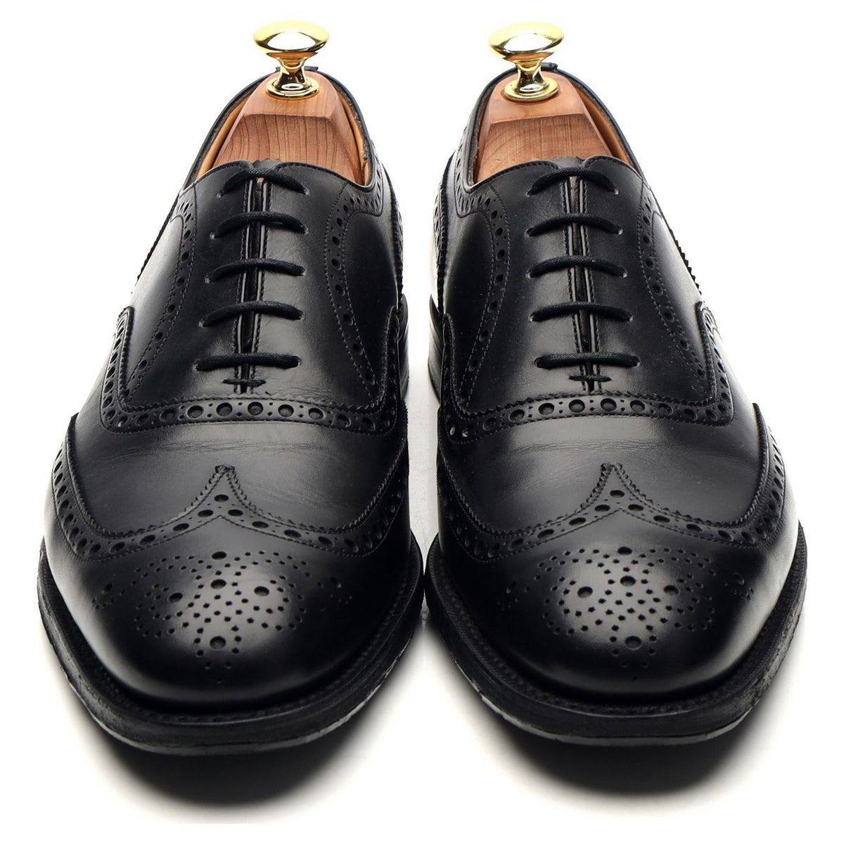 &#39;Chetwynd&#39; Black Leather Oxford Brogues UK 8 F