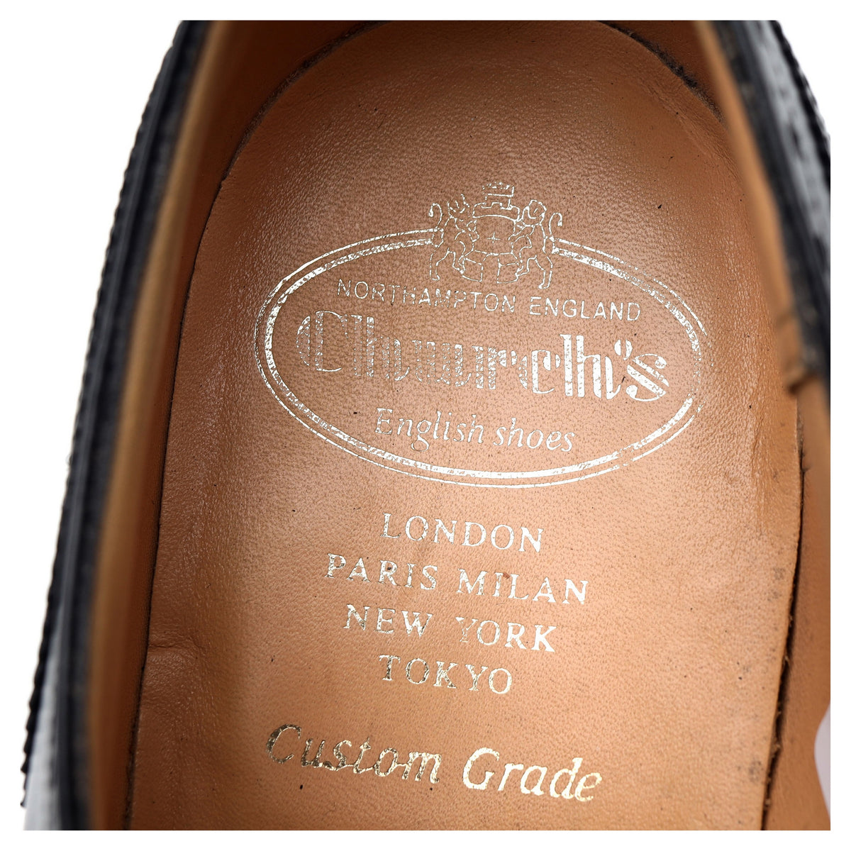 &#39;Chetwynd&#39; Black Leather Oxford Brogues UK 8 F