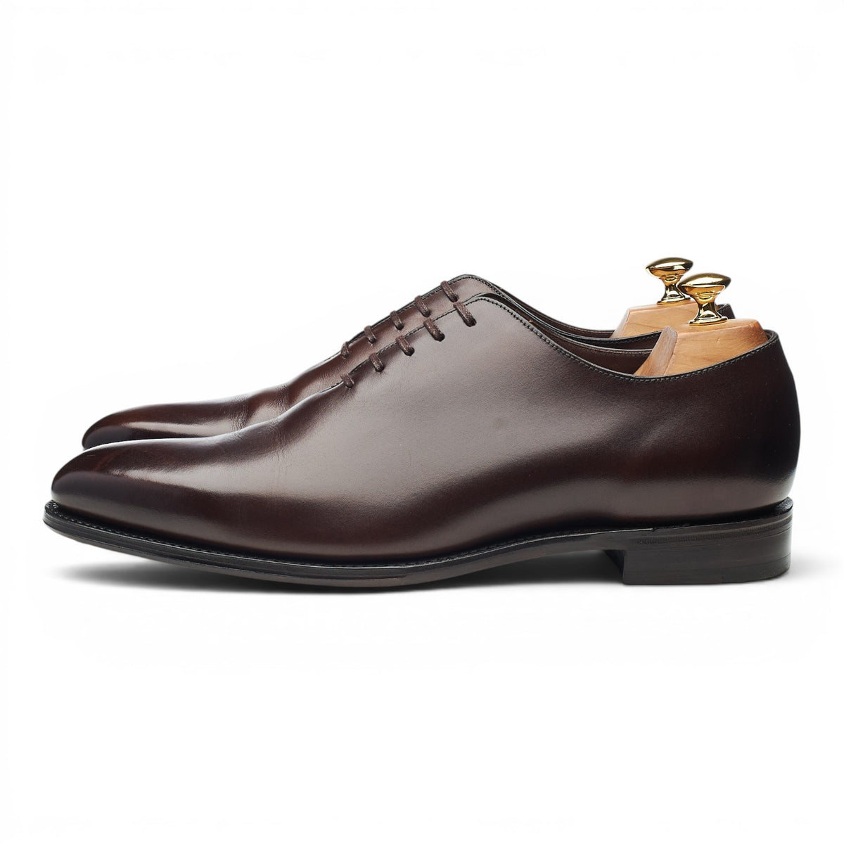 1880 'Wholebury' Dark Brown Leather Wholecut Oxford UK 10 F