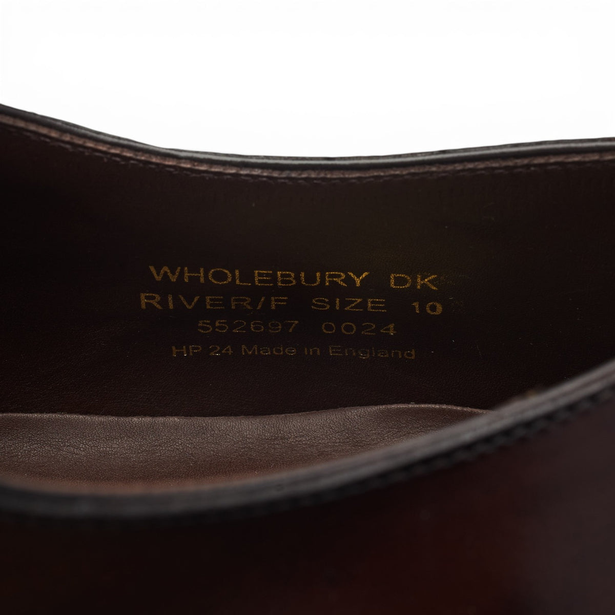 1880 'Wholebury' Dark Brown Leather Wholecut Oxford UK 10 F