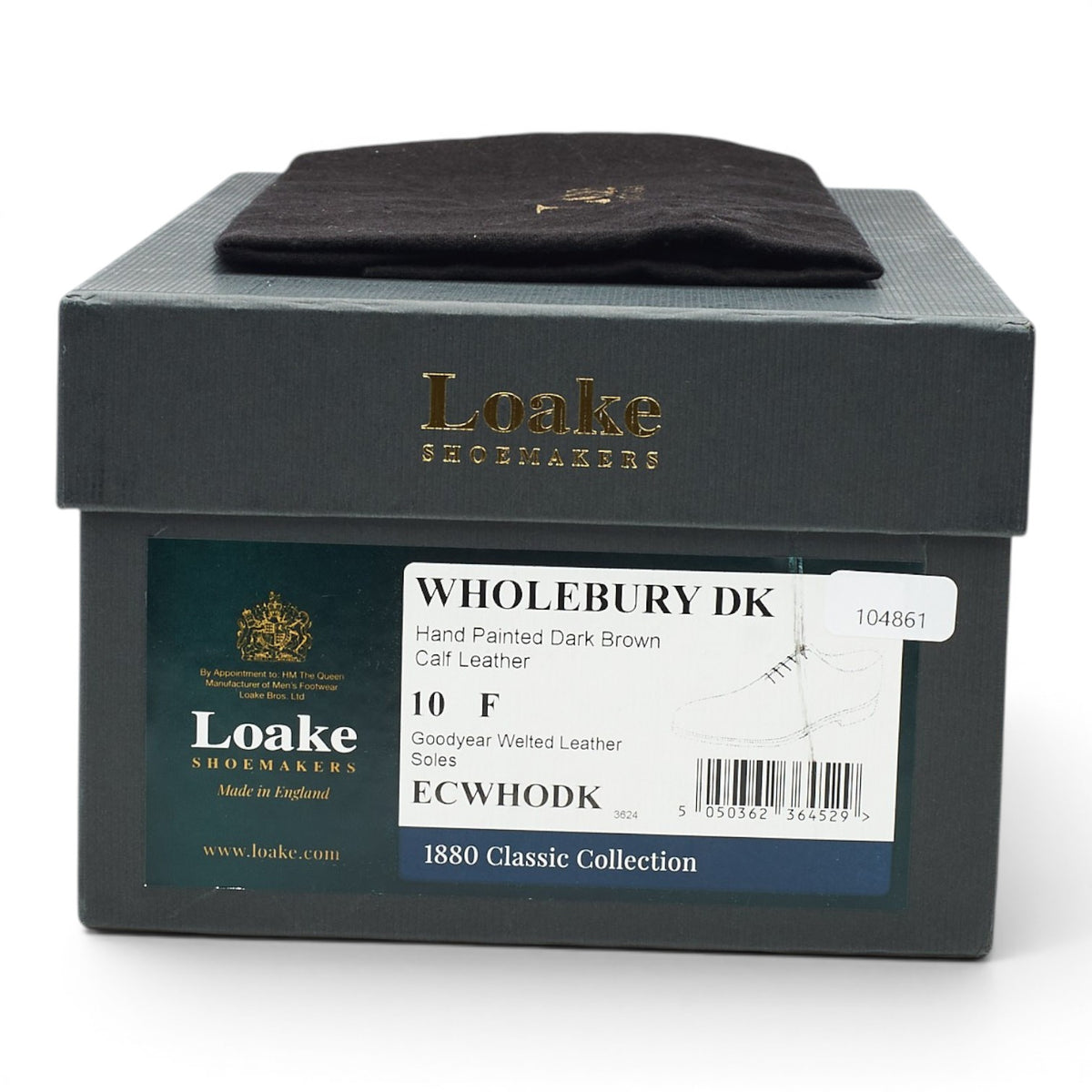 1880 'Wholebury' Dark Brown Leather Wholecut Oxford UK 10 F