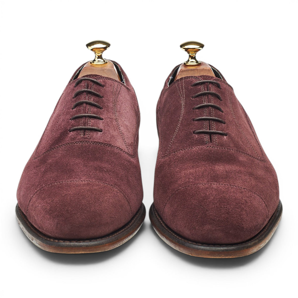 Gieves & Hawkes Burgundy Suede Oxford UK 9 F