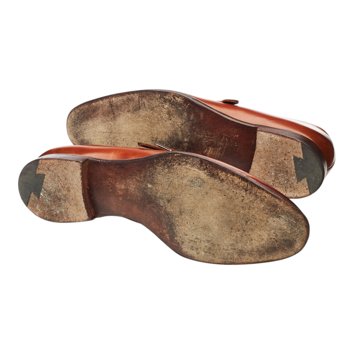 'Lawrence 2' Tan Brown Leather Split Toe Monk Strap UK 10.5 E
