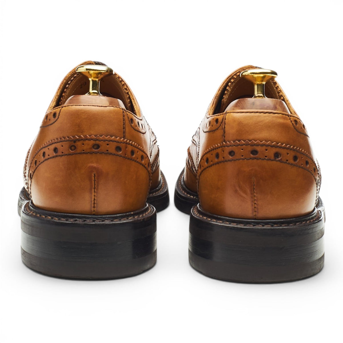 Savile Row Tan Brown Leather Derby Brogues UK 8 F