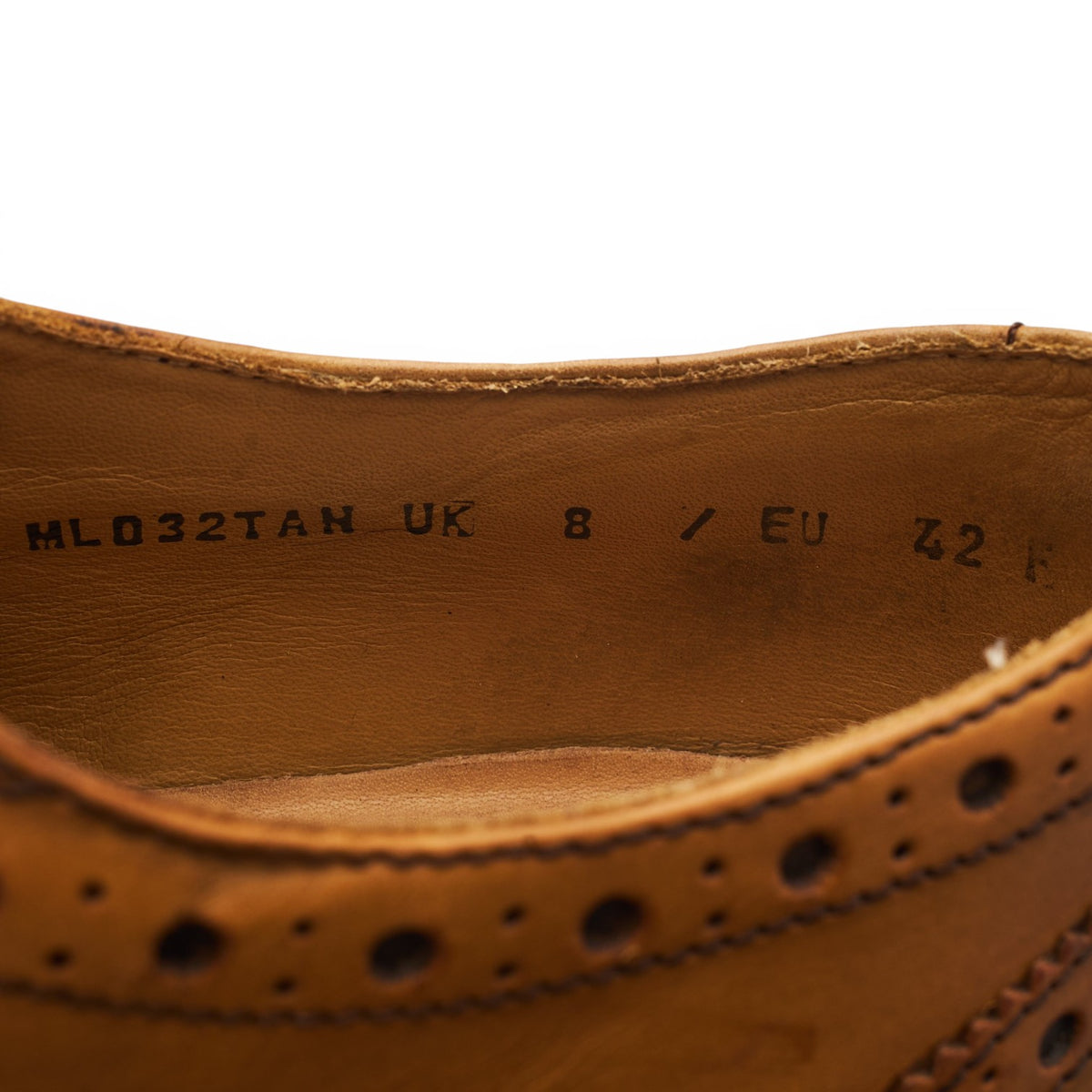 Savile Row Tan Brown Leather Derby Brogues UK 8 F