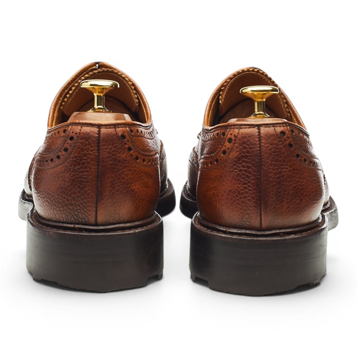 Holland & Holland Brown Grain Leather Derby Brogues UK 8 E