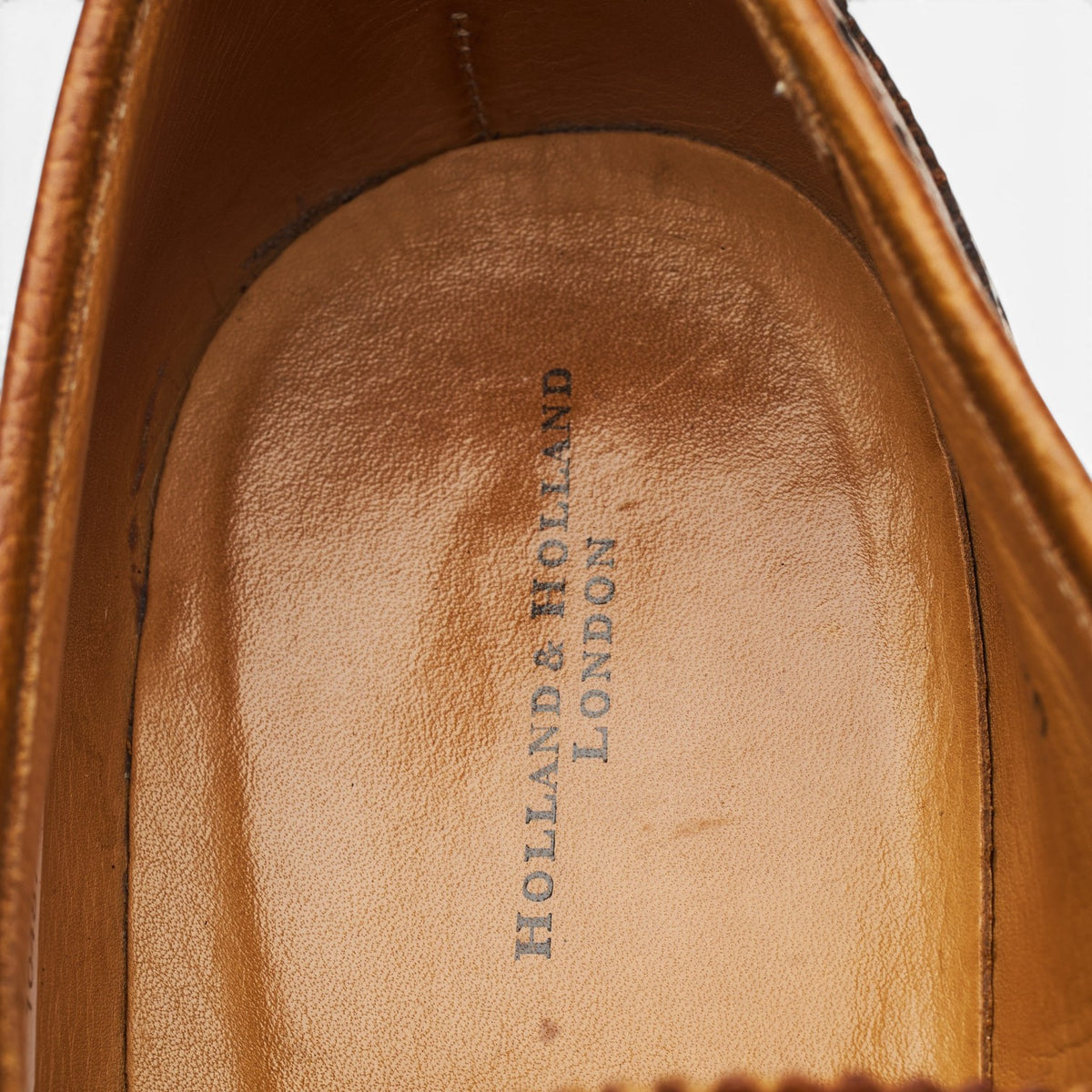 Holland & Holland Brown Grain Leather Derby Brogues UK 8 E