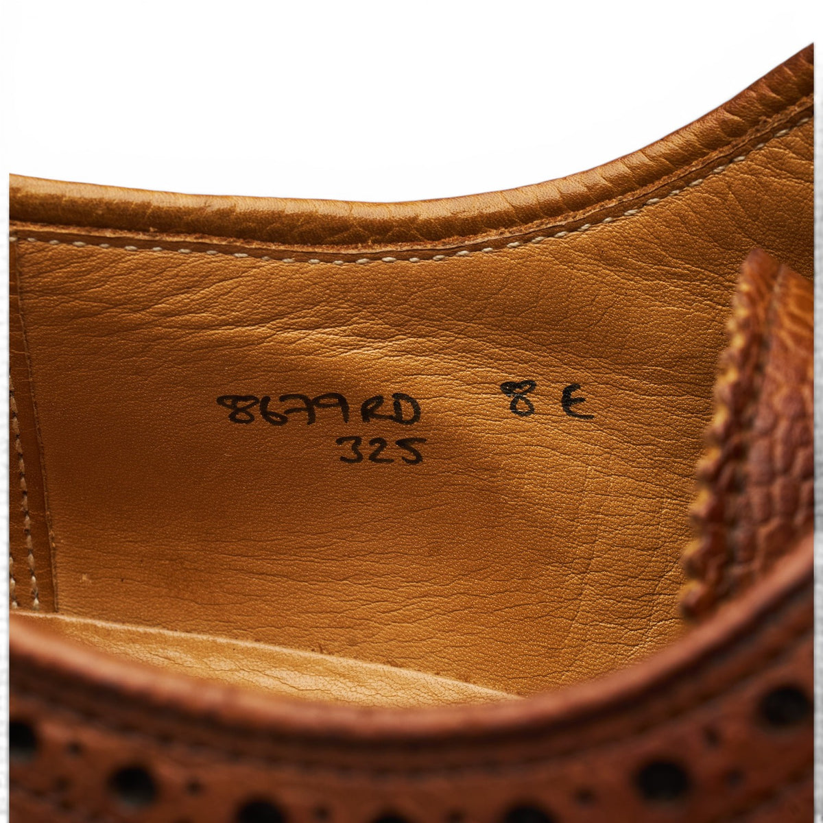 Holland & Holland Brown Grain Leather Derby Brogues UK 8 E