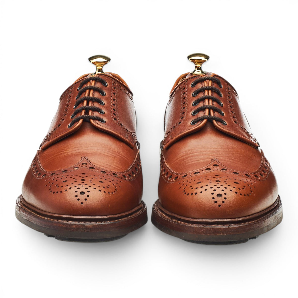 'Warwick' Tan Brown Leather Derby Brogues UK 9.5 F