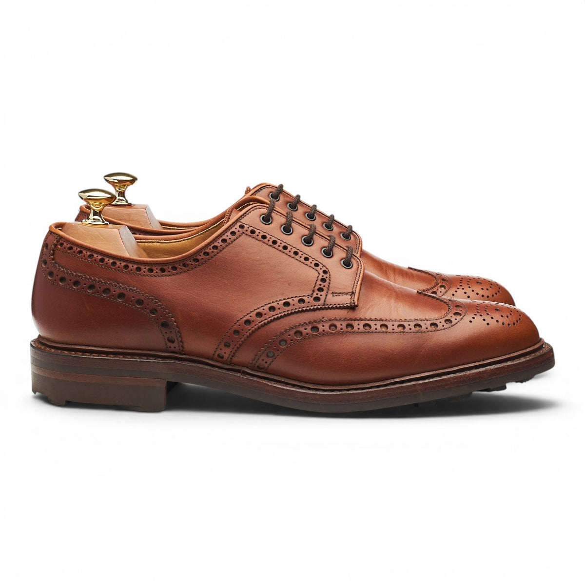 'Warwick' Tan Brown Leather Derby Brogues UK 9.5 F