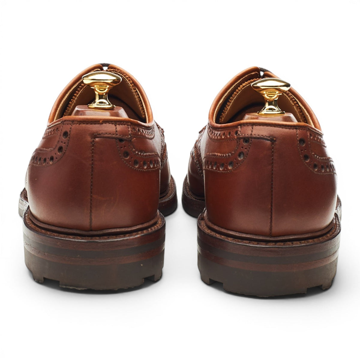 'Warwick' Tan Brown Leather Derby Brogues UK 9.5 F