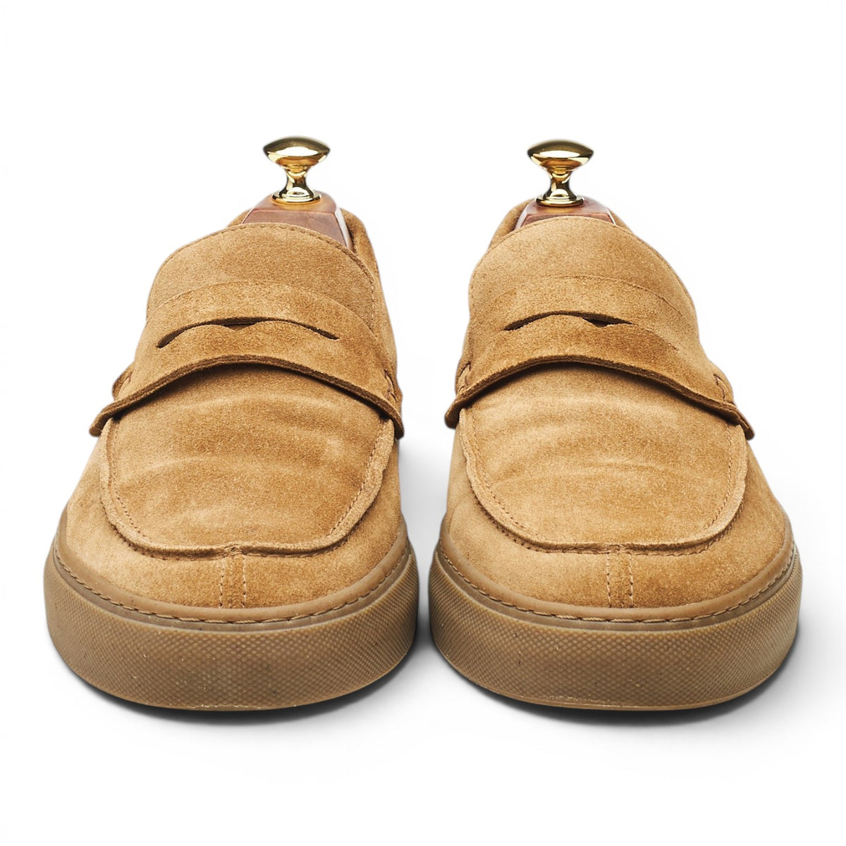 'Barcelona' Beige Suede Penny Loafers UK 9