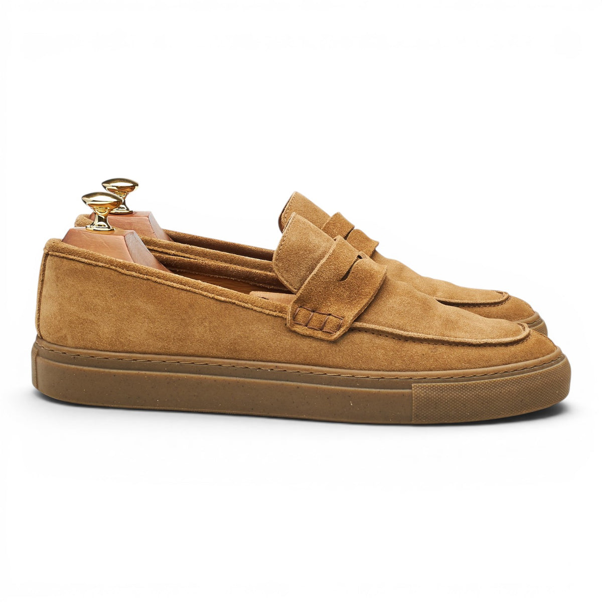'Barcelona' Beige Suede Penny Loafers UK 9
