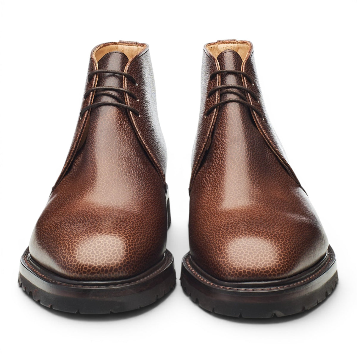 'Mendip' Dark Brown Grain Leather Chukka Boots UK 10 F