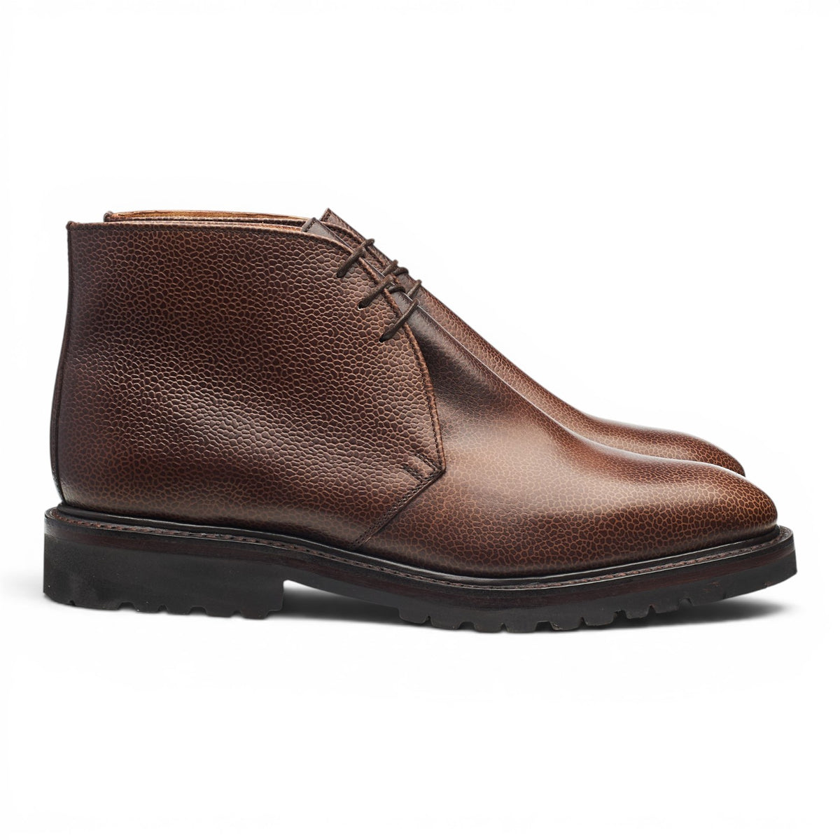 'Mendip' Dark Brown Grain Leather Chukka Boots UK 10 F