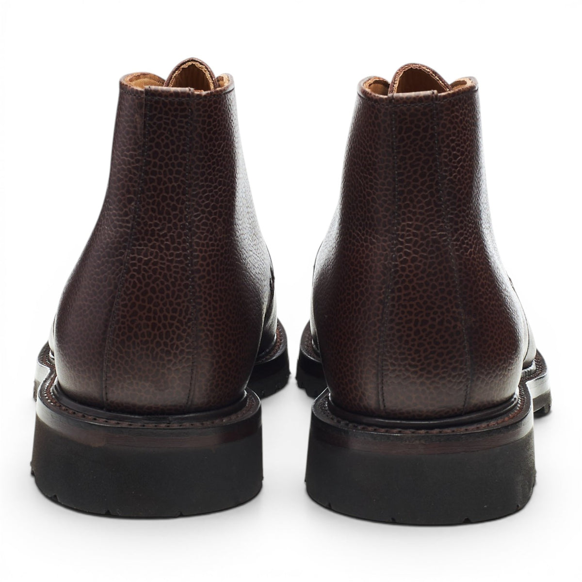 'Mendip' Dark Brown Grain Leather Chukka Boots UK 10 F