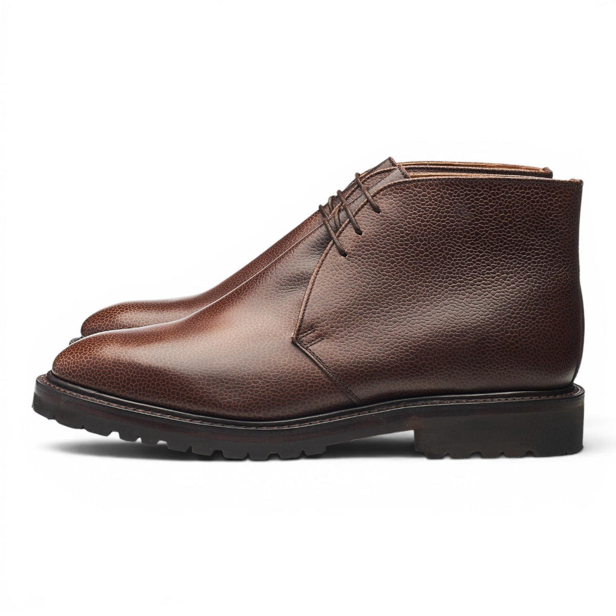 'Mendip' Dark Brown Grain Leather Chukka Boots UK 10 F