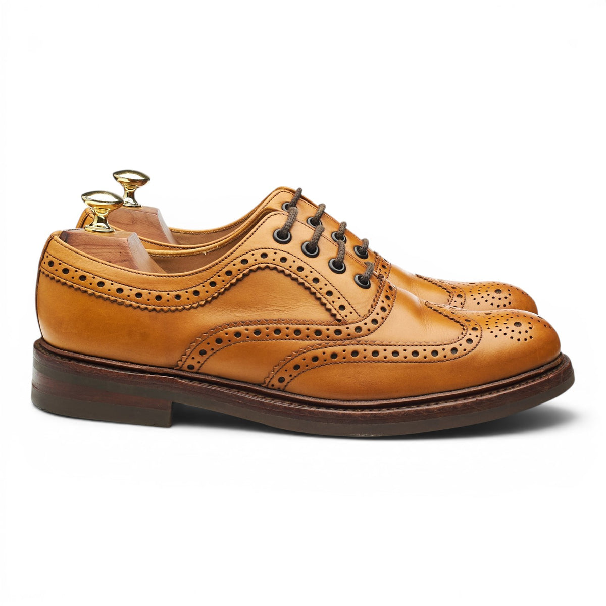 1880 'Edward' Tan Brown Leather Oxford Brogues UK 7.5 G