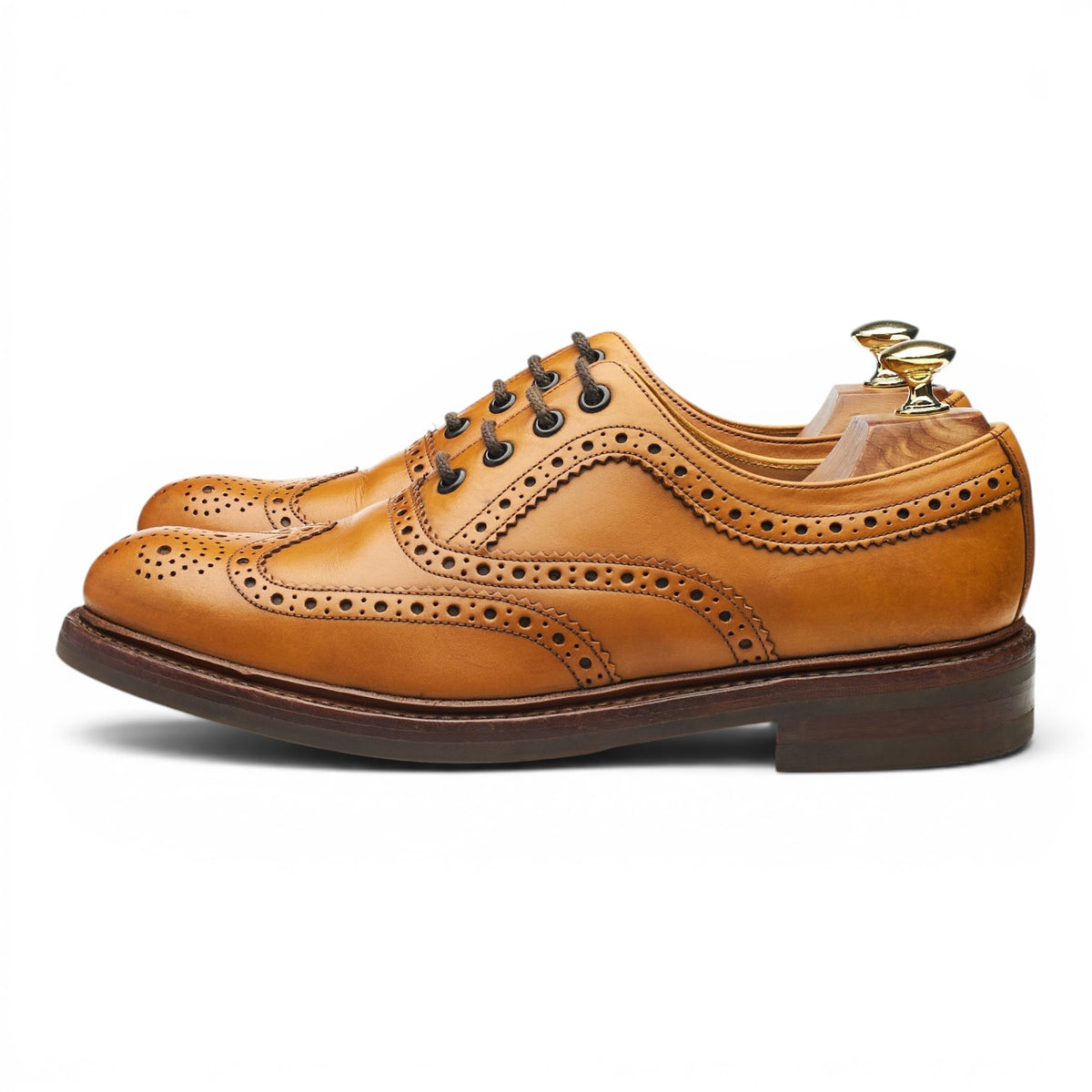 1880 'Edward' Tan Brown Leather Oxford Brogues UK 7.5 G