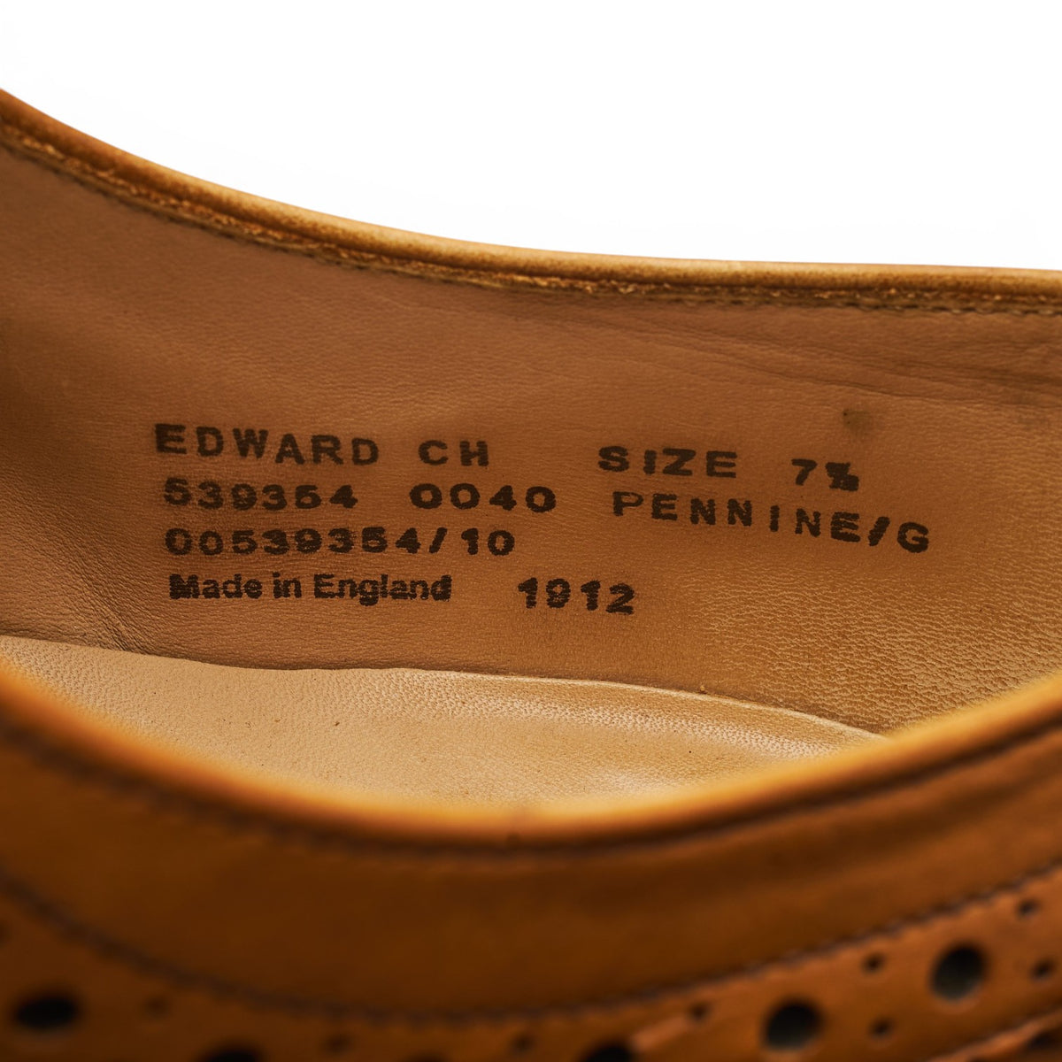 1880 'Edward' Tan Brown Leather Oxford Brogues UK 7.5 G