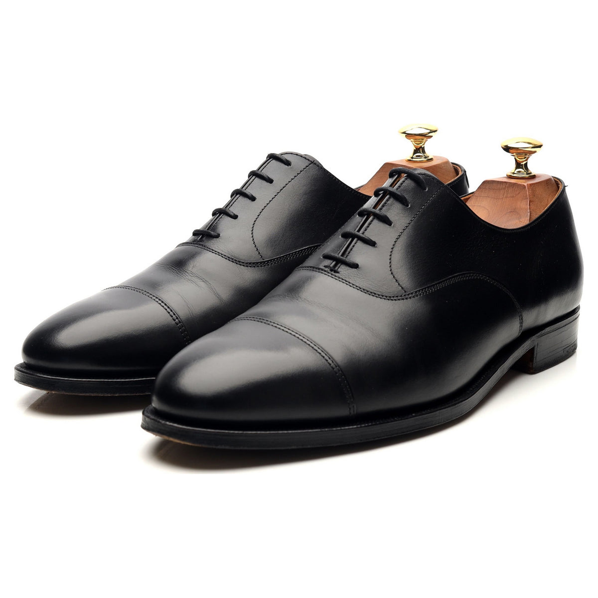 &#39;Connaught&#39; Black Leather Oxford UK 9 E